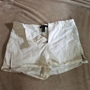 White high waisted forever 21 shorts, size 28 US